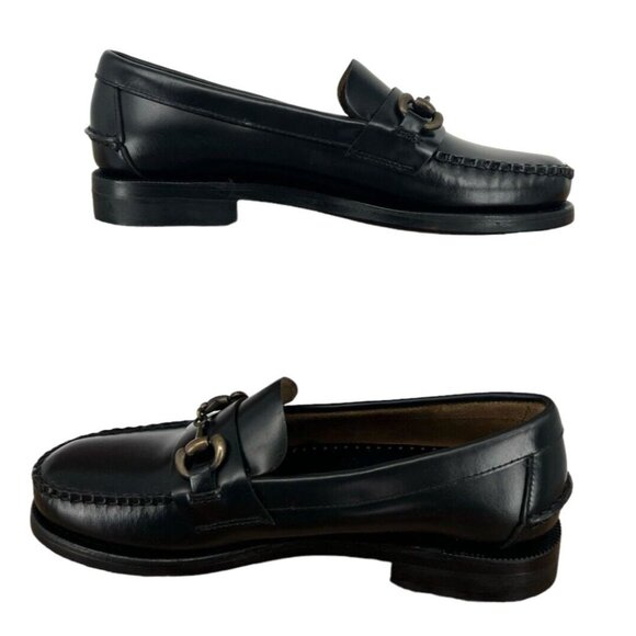 Sebago Men\'s CLASSIC JOE  Citysides Black Leather Loafer -Size 7 W